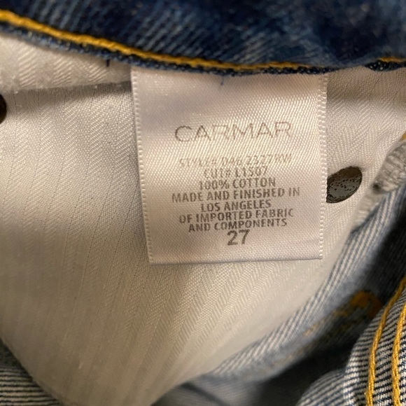 Carmar Blue Helen Exposed Zipper Denim Shorts Size 27 - Picture 10 of 14